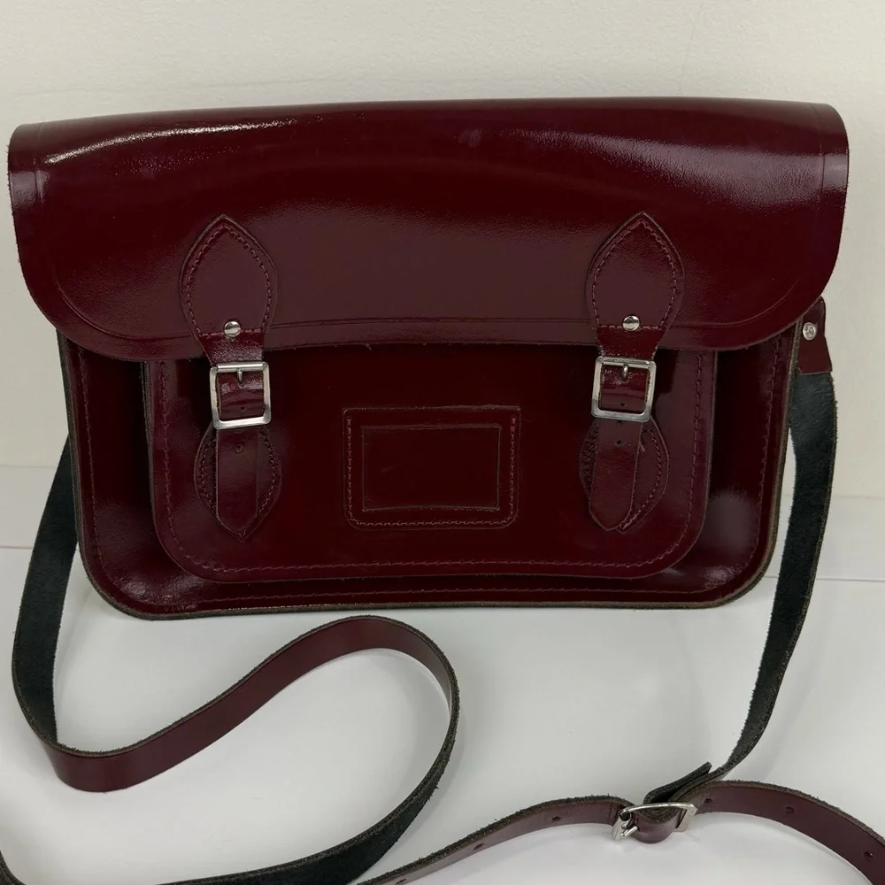 Cambridge Satchel Company Oxblood Leather Satchel Crossbody Bag - Picture 1 of 9